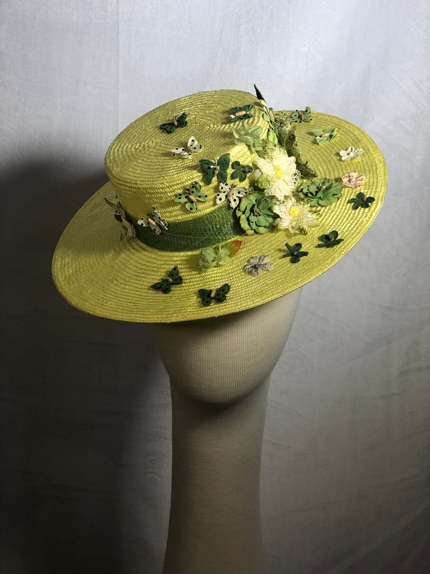 Yellow & Green Boater by Possum Ball