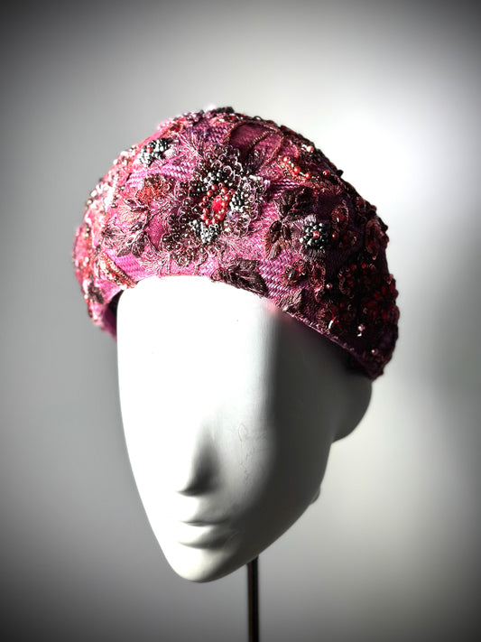 Plum Beaded Beret