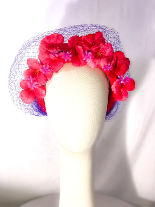 Red, Purple & Pink Floral Headband by Possum Ball