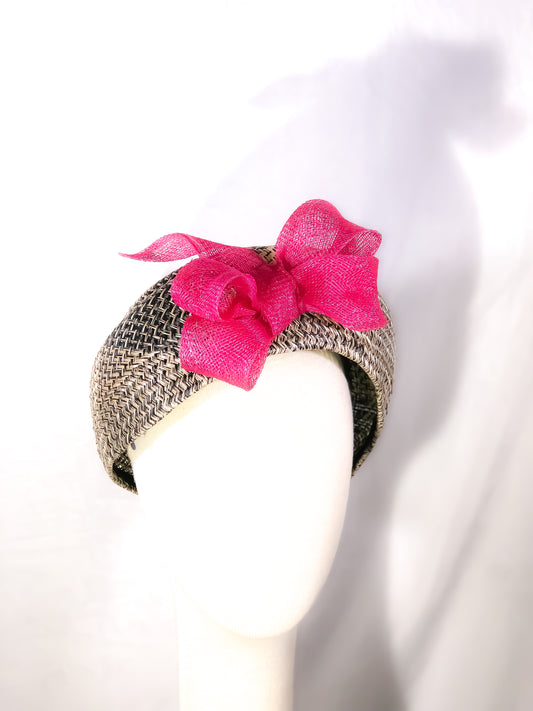 Pillbox Hat Black/White/Grey/Pink by Possum Ball