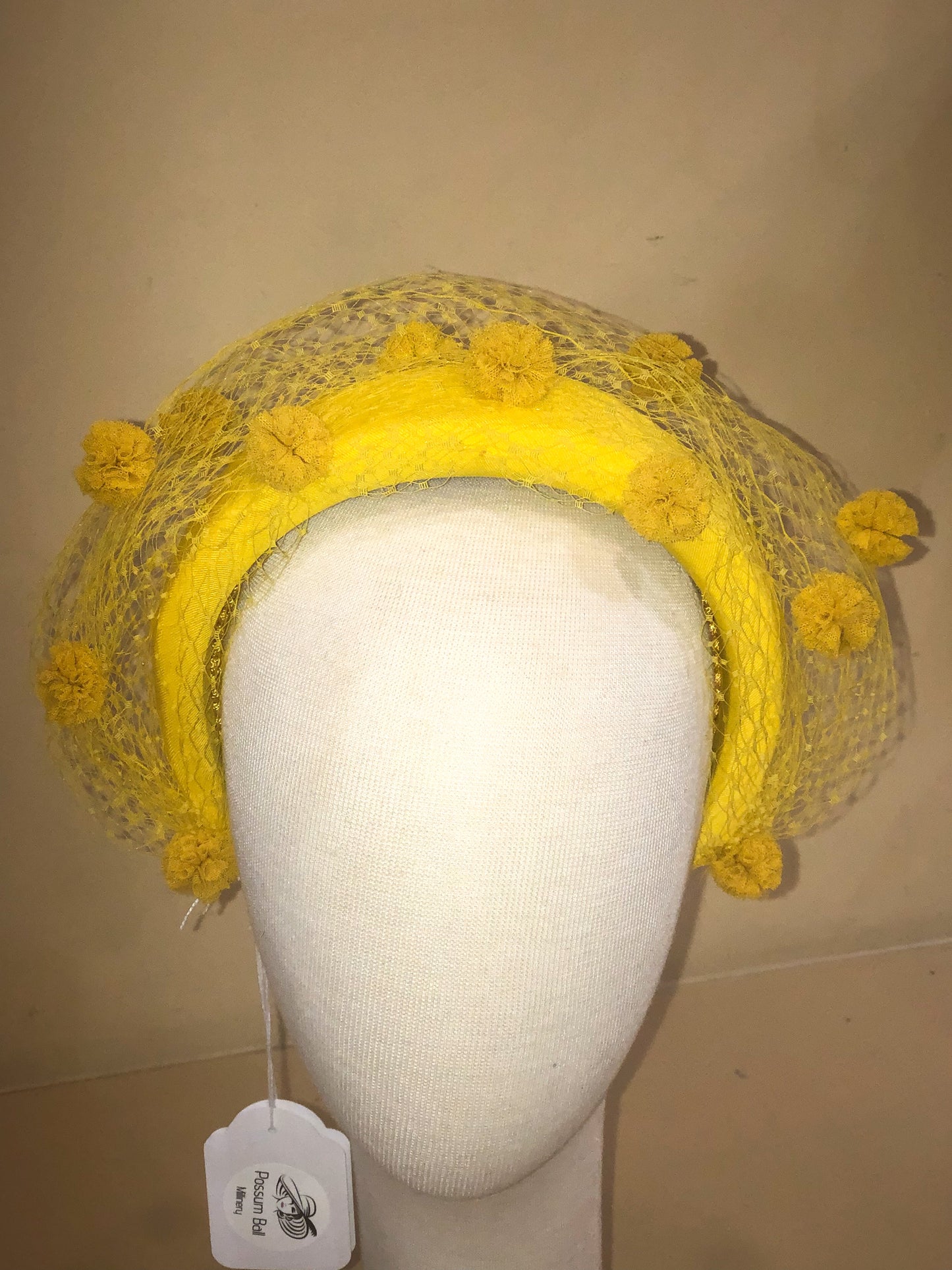 Yellow Pom Pom Headband by Possum Ball